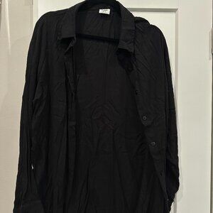 Cotton On Black Long Sleeve Button-Up